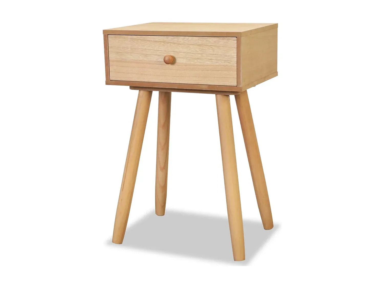 Nachtkommoden Set aus Kiefernholz, Braun, 40x30x61 cm