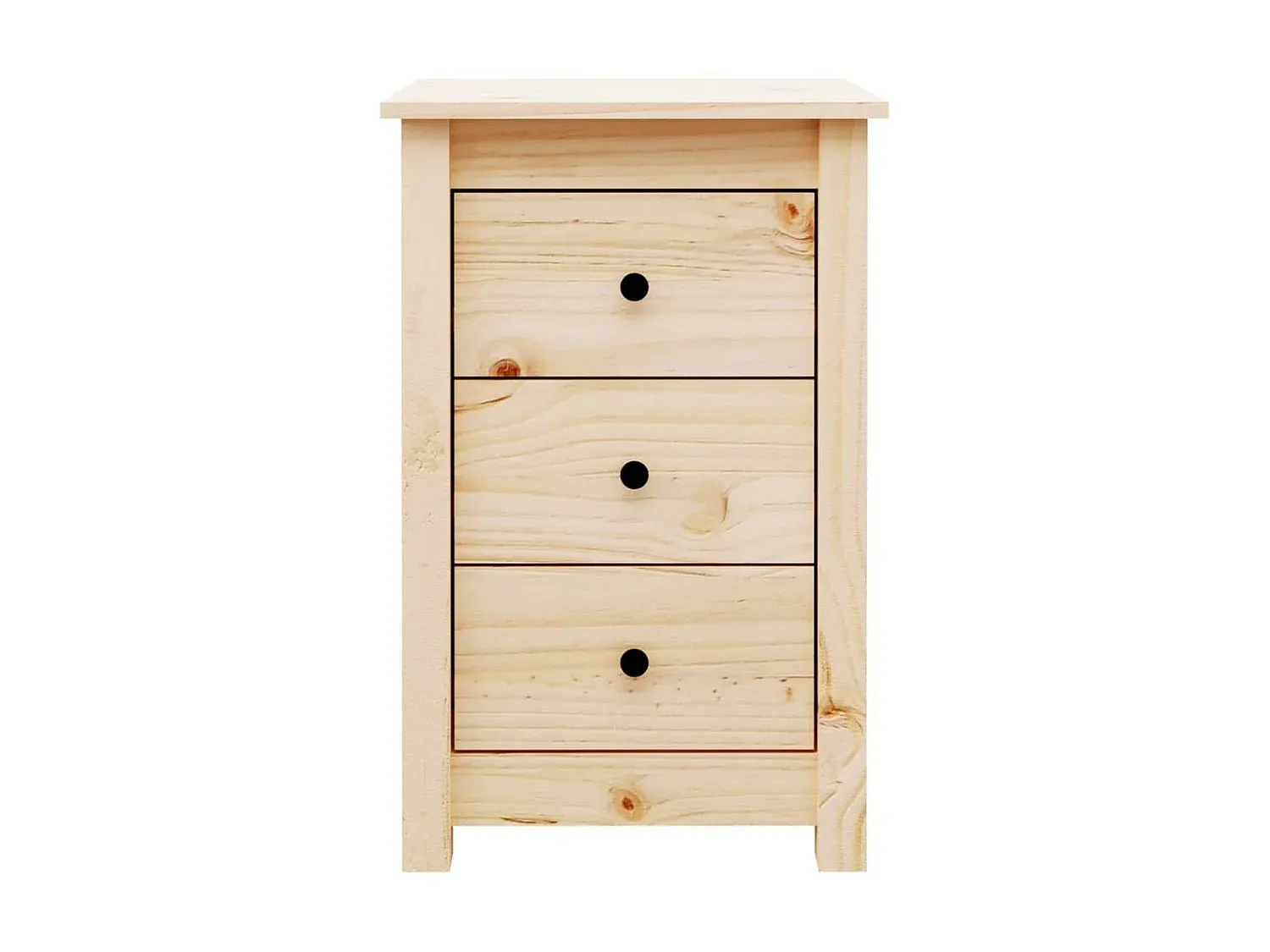 Massivholz Nachttisch Set mit Schubladen, 40x35x61,5 cm