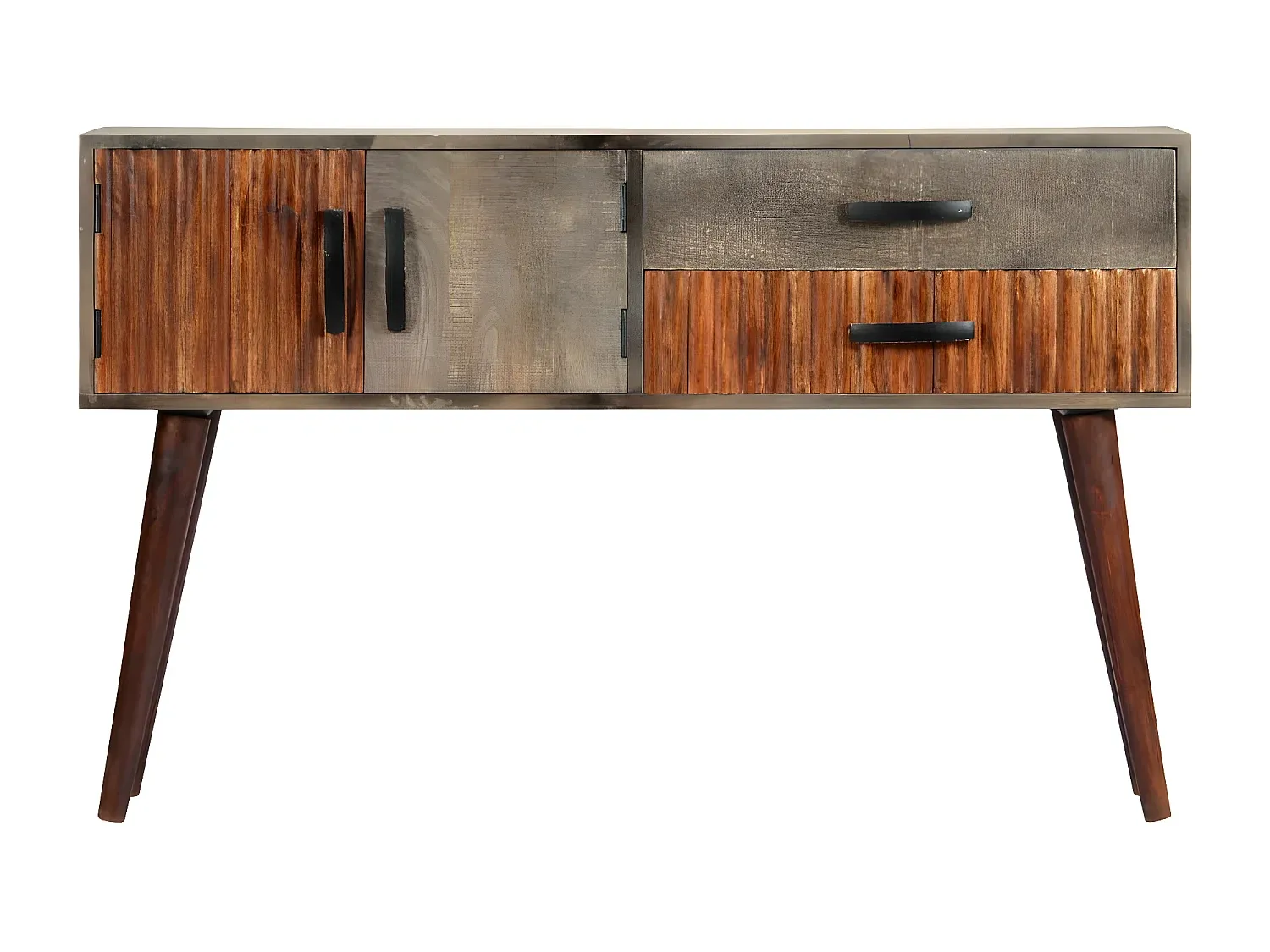 Grauer Konsolentisch aus Mangoholz 120 x 35 x 75 cm