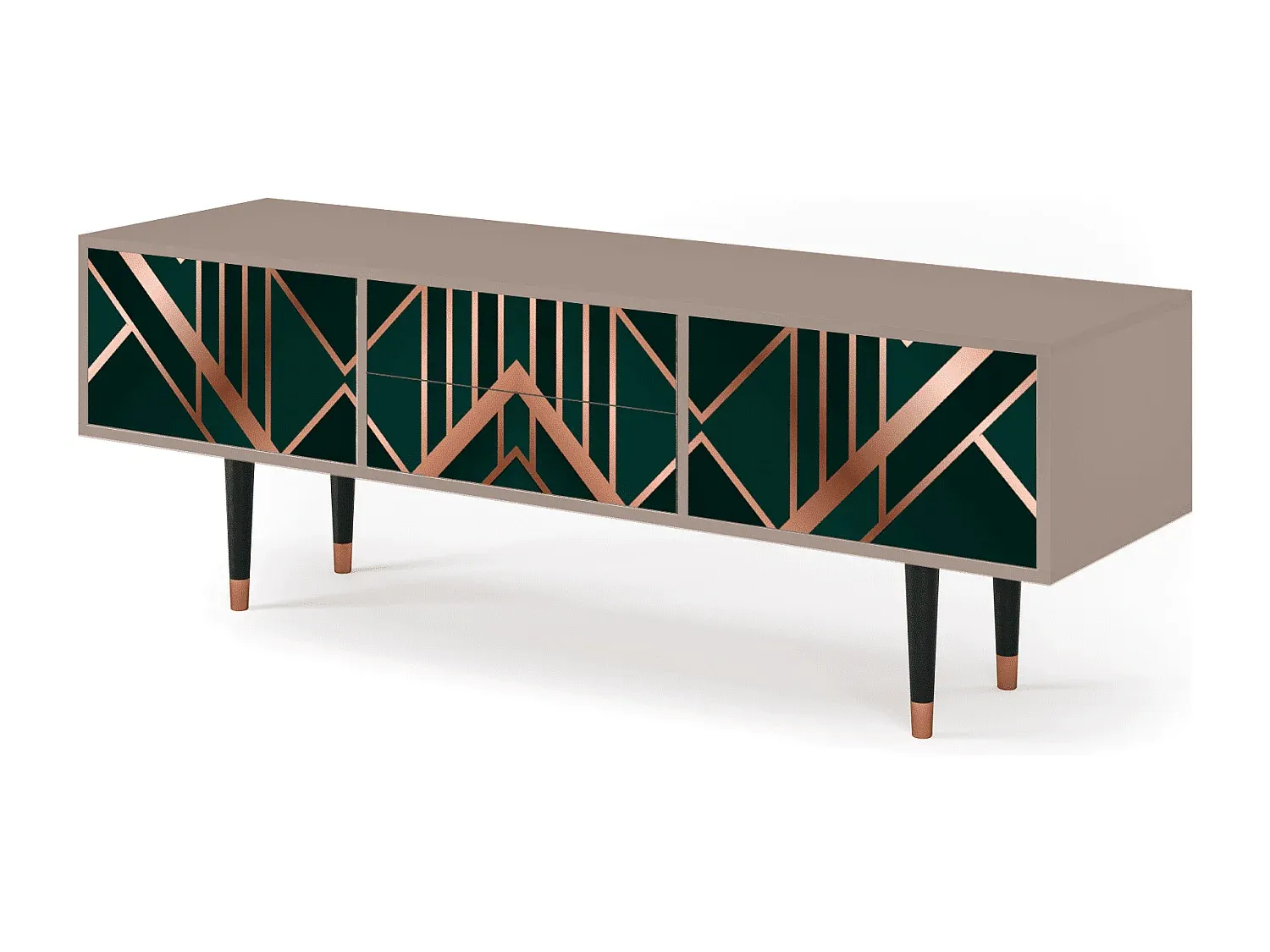 Moderner TV-Schrank aus Holz, Smaragd Latte