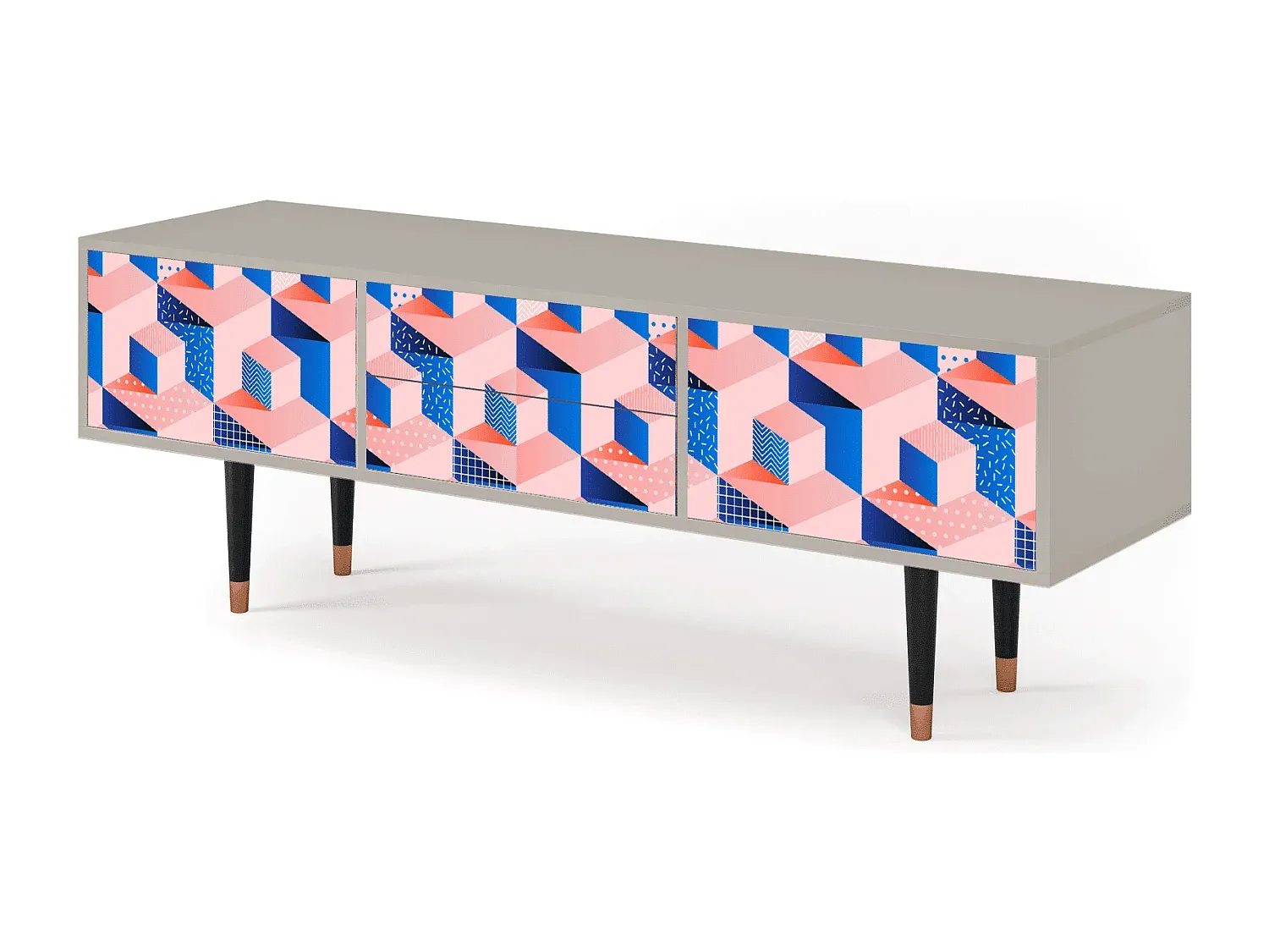 Moderner TV-Schrank mit abstraktem Design und Stauraum