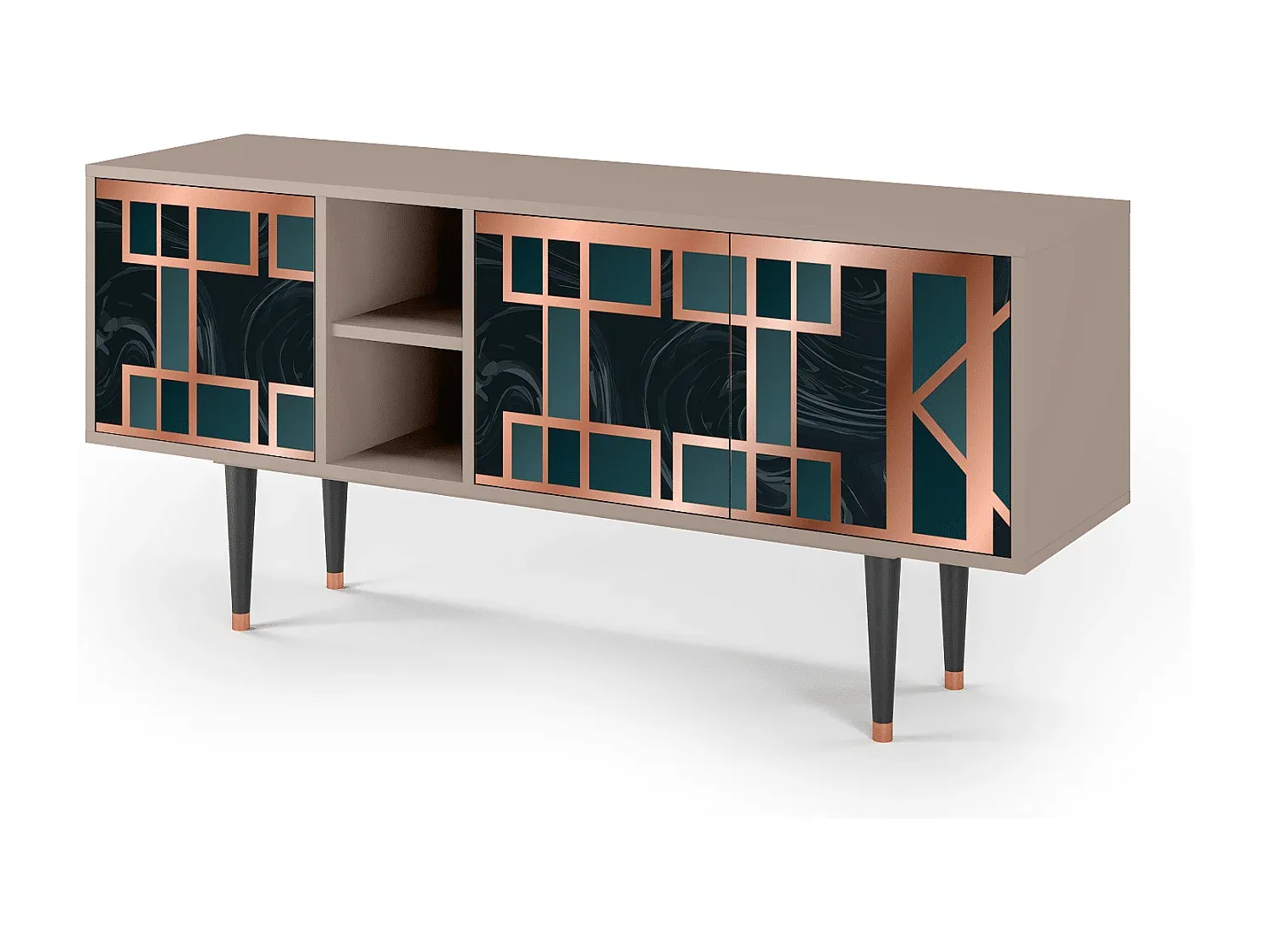 Moderner TV-Tisch mit Stauraum, 150 cm, Eichenholz