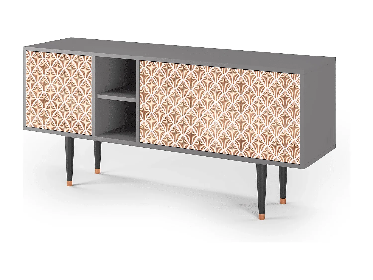 Verstellbares TV-Möbel mit Stauraum, Grau