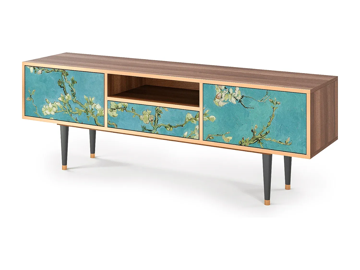 Modernes TV-Möbel mit Stauraum - Holzoptik