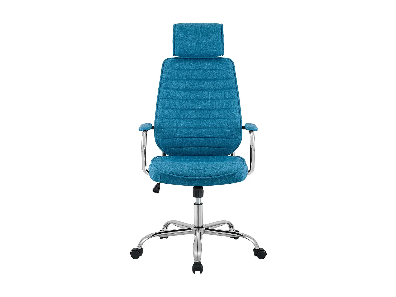 Ergonomischer Bürostuhl mit Stoffbezug, Chrom-Details, Blau
