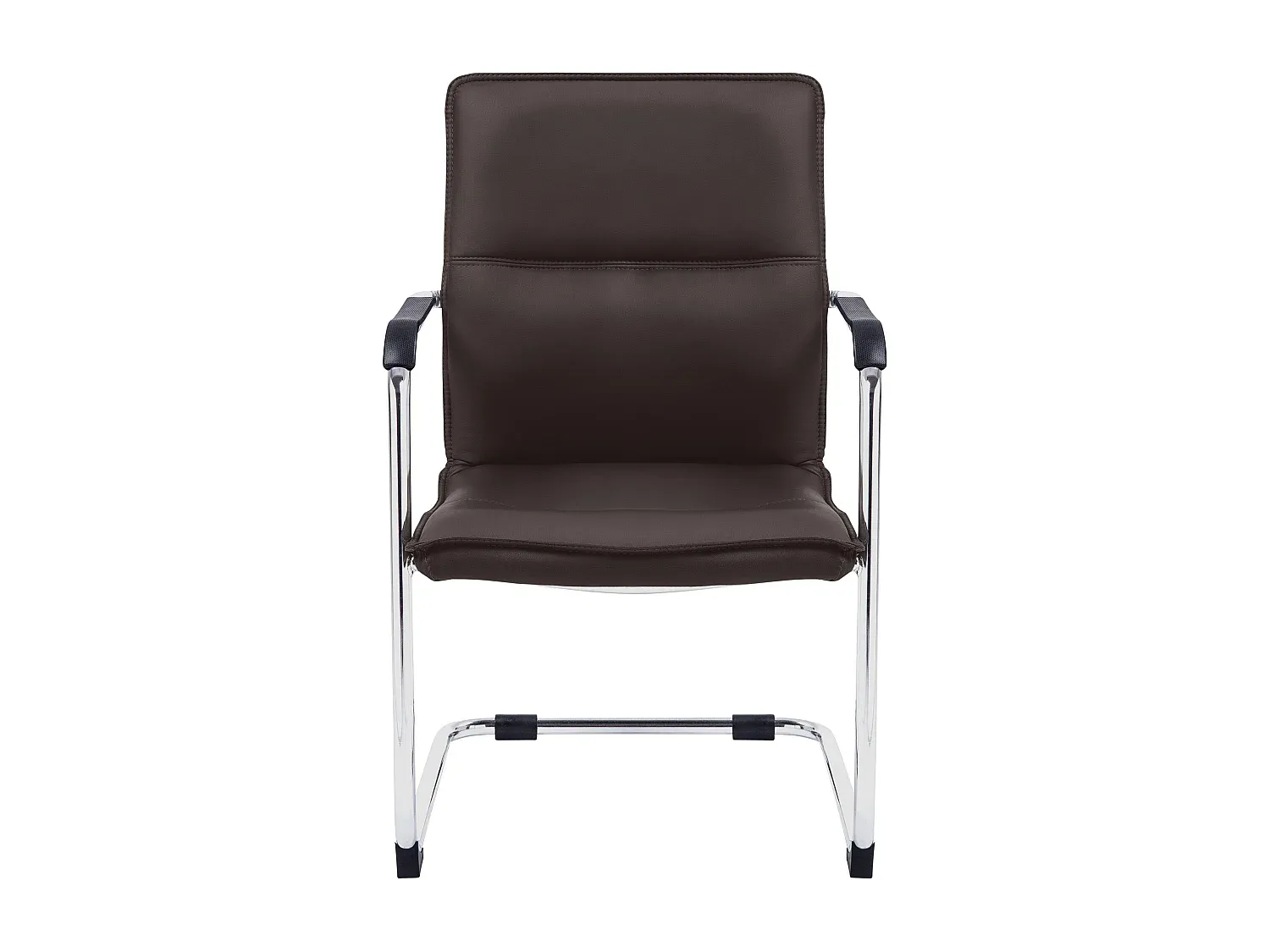 Schwingstuhl aus Kunstleder und Metall in Braun