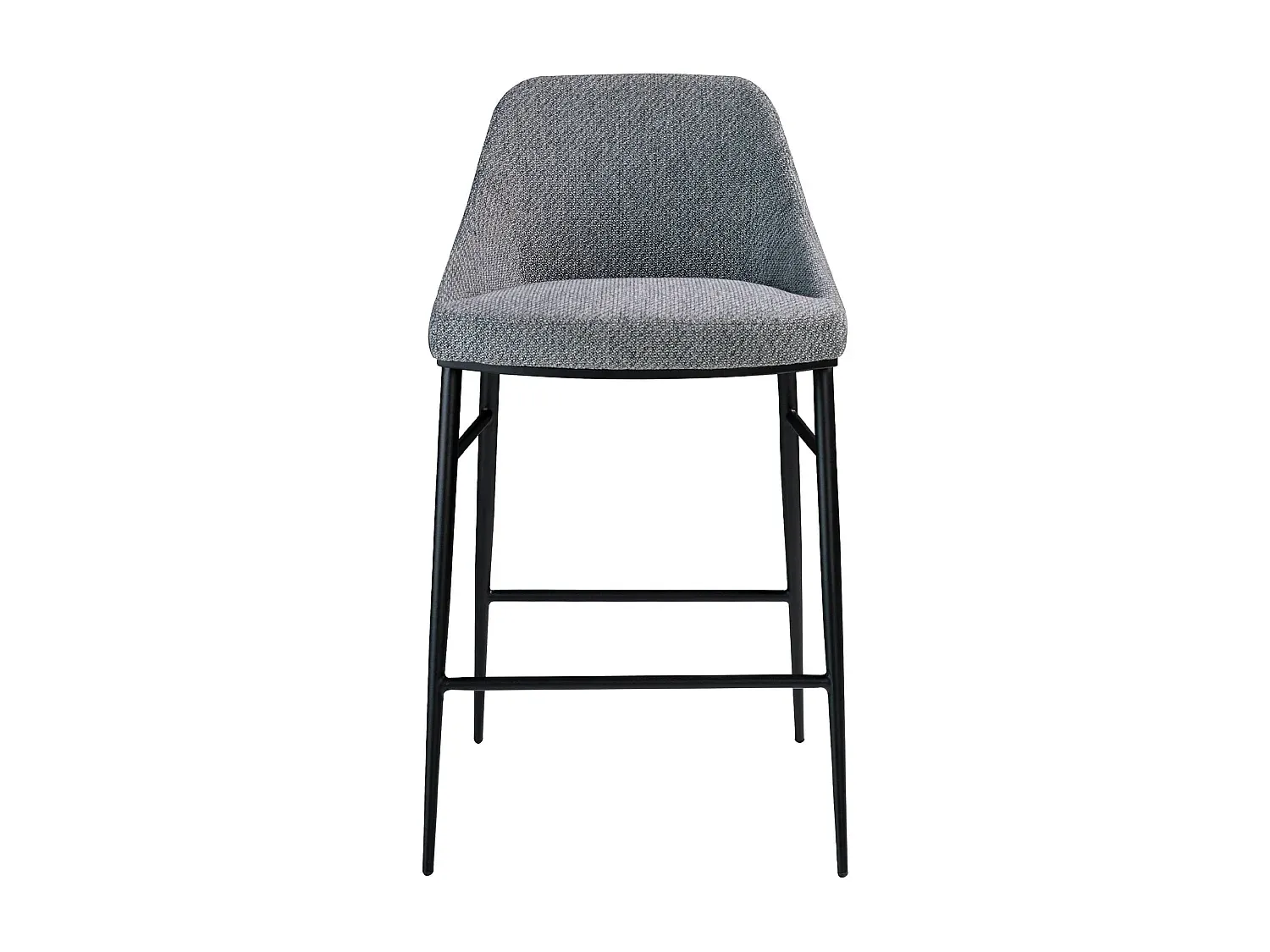 Moderner schwarzer Stoff- und Stahlhocker