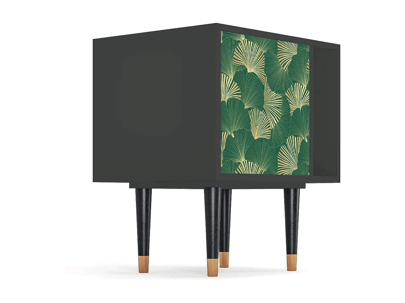 Moderner Nachttisch in Gold und Anthrazit