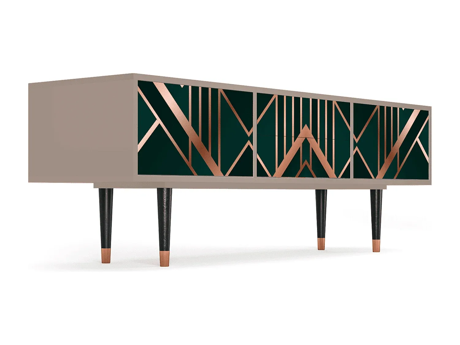 Moderner TV-Schrank aus Holz, Smaragd Latte