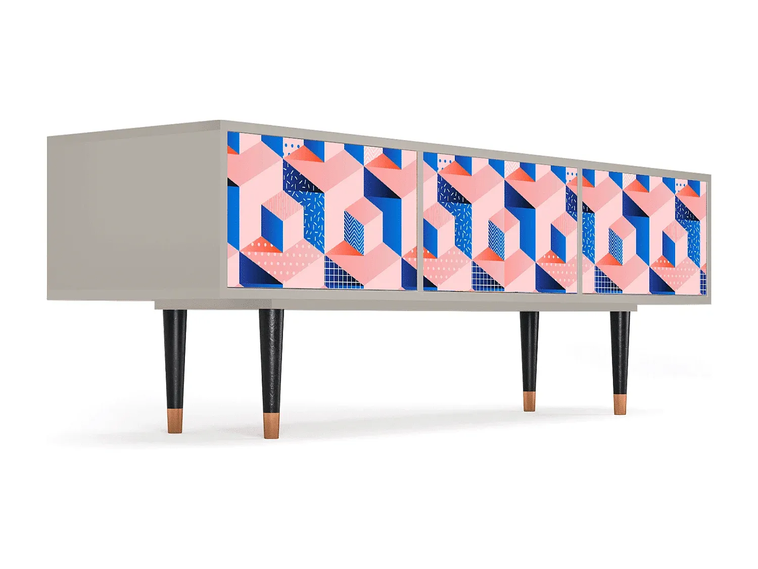 Moderner TV-Schrank mit abstraktem Design und Stauraum