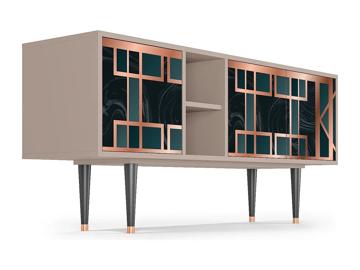 Moderner TV-Tisch mit Stauraum, 150 cm, Eichenholz