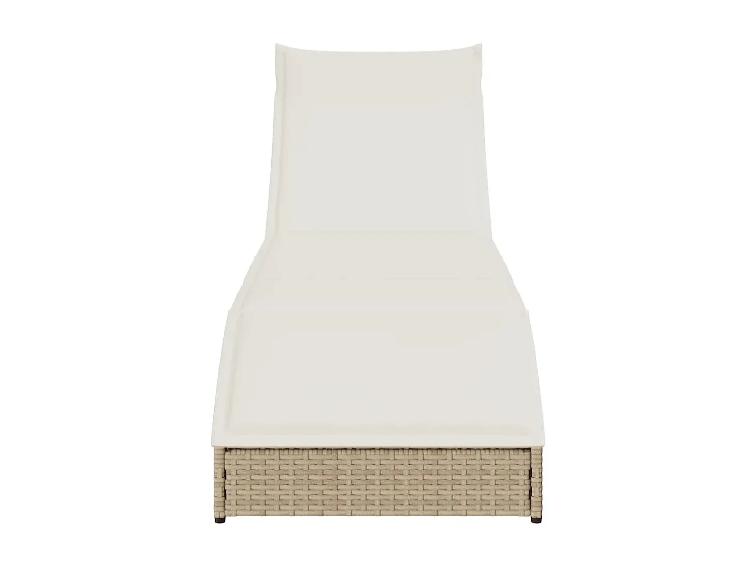 Verstellbare Sonnenliege mit Kissen und Stauraum aus Polyrattan Beige