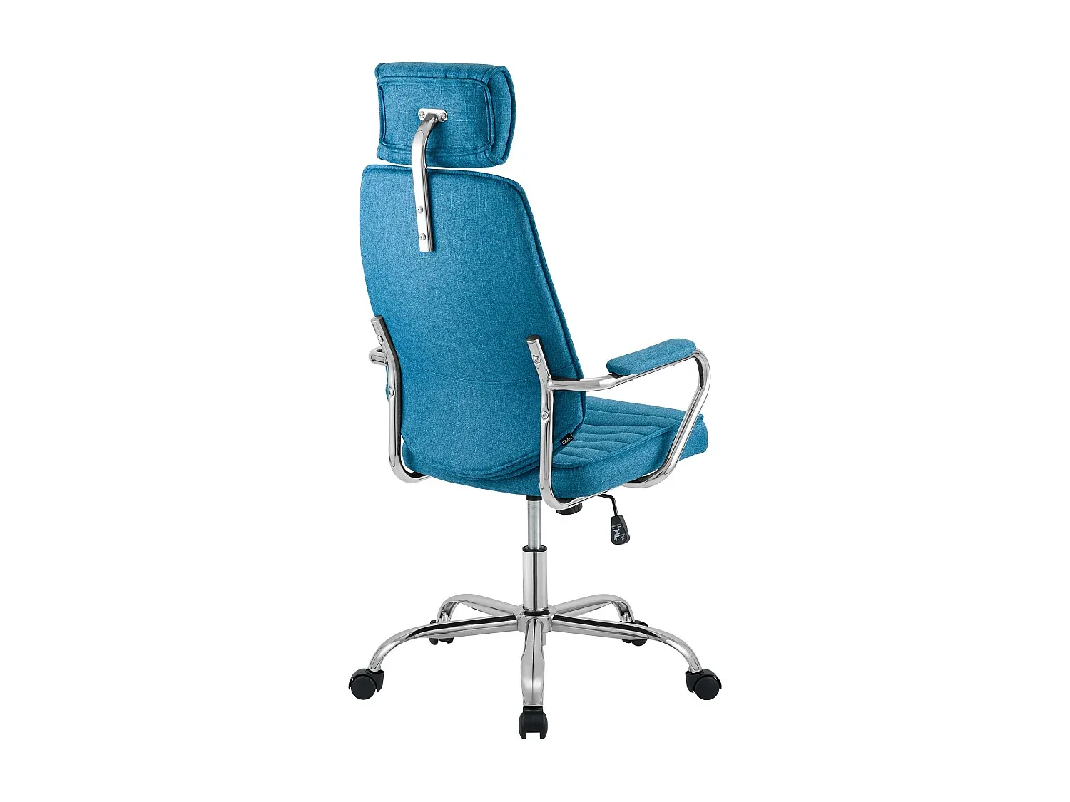 Ergonomischer Bürostuhl mit Stoffbezug, Chrom-Details, Blau