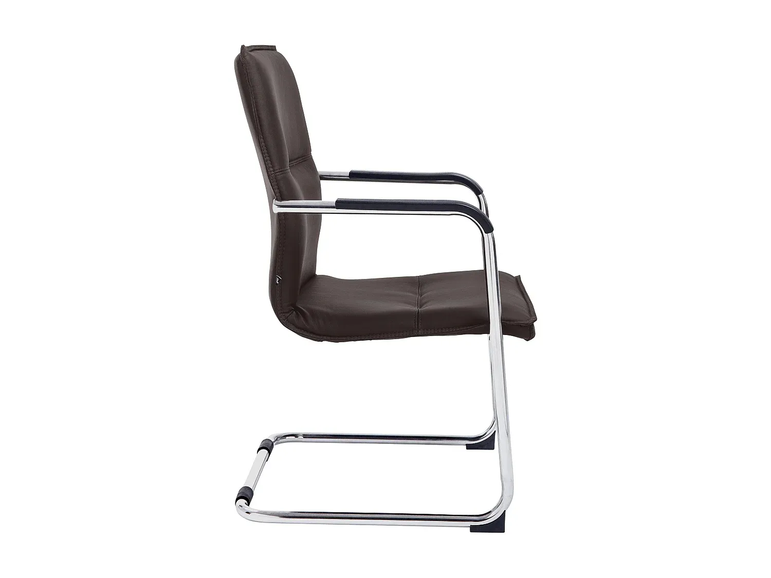 Schwingstuhl aus Kunstleder und Metall in Braun