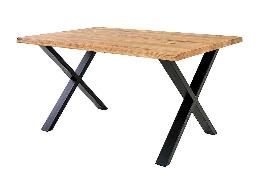 Moderner Esstisch aus Eiche und Stahl, 140 cm