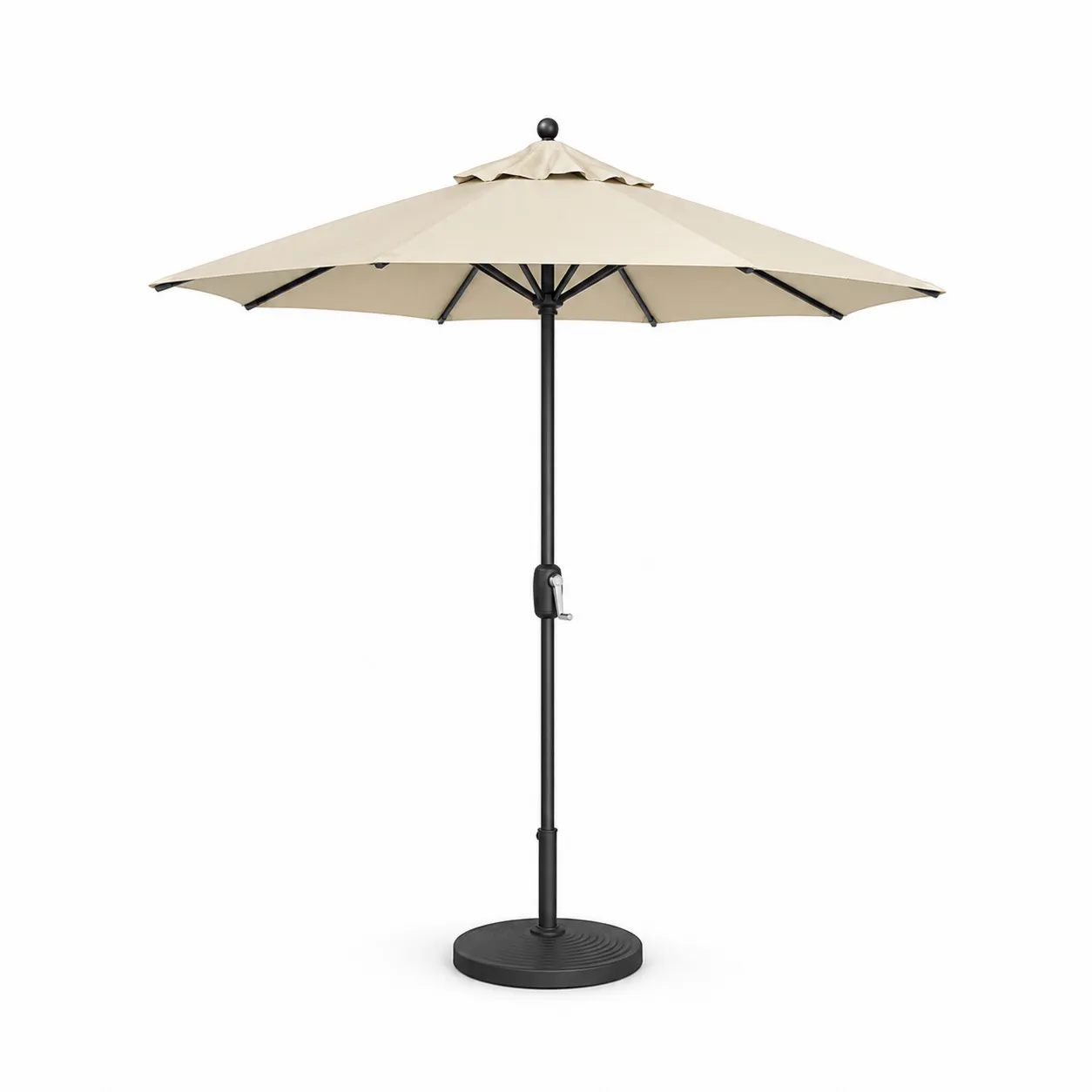 Parasol de jardin rond 300 cm polyester beige mât acier