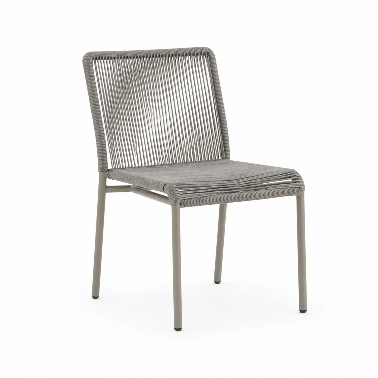 Chaise de jardin en aluminium et cordes Gris
