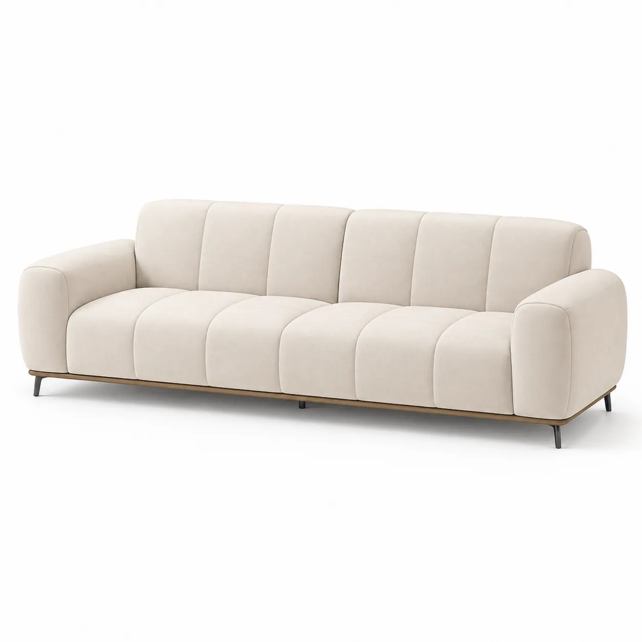 Canapé 3 places en tissu avec pieds en métal, L 220 cm