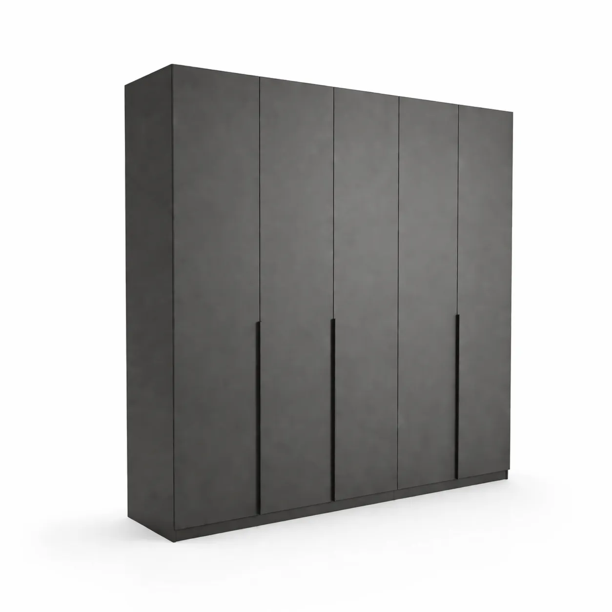 Armoire 5 Portes en Bois Composite Gris