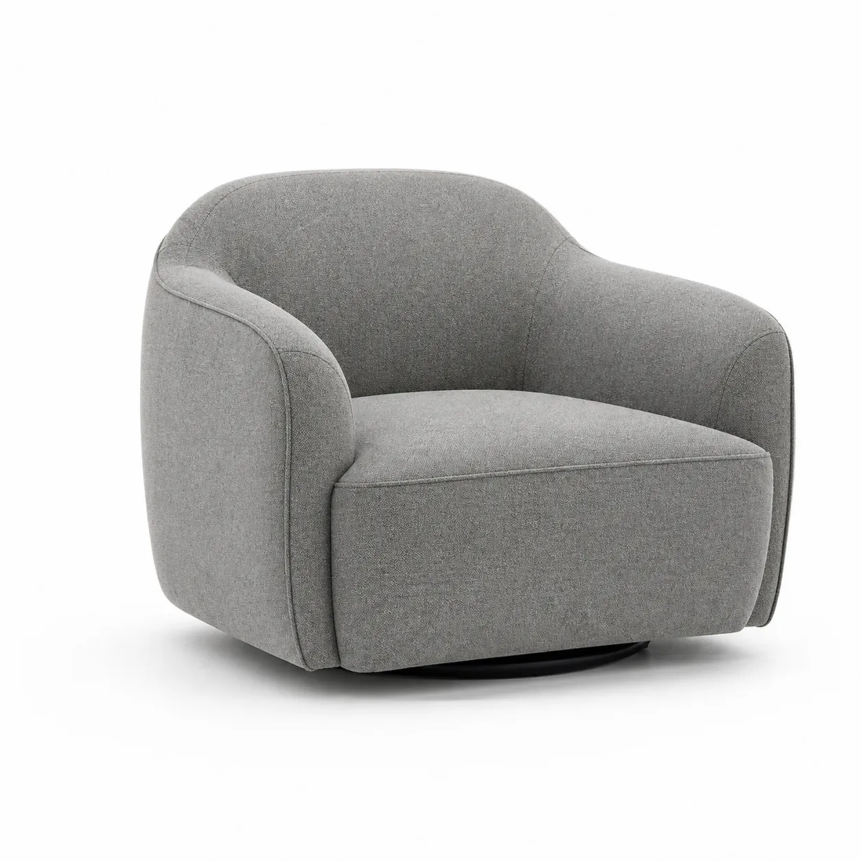 Fauteuil pivotant en tissu gris