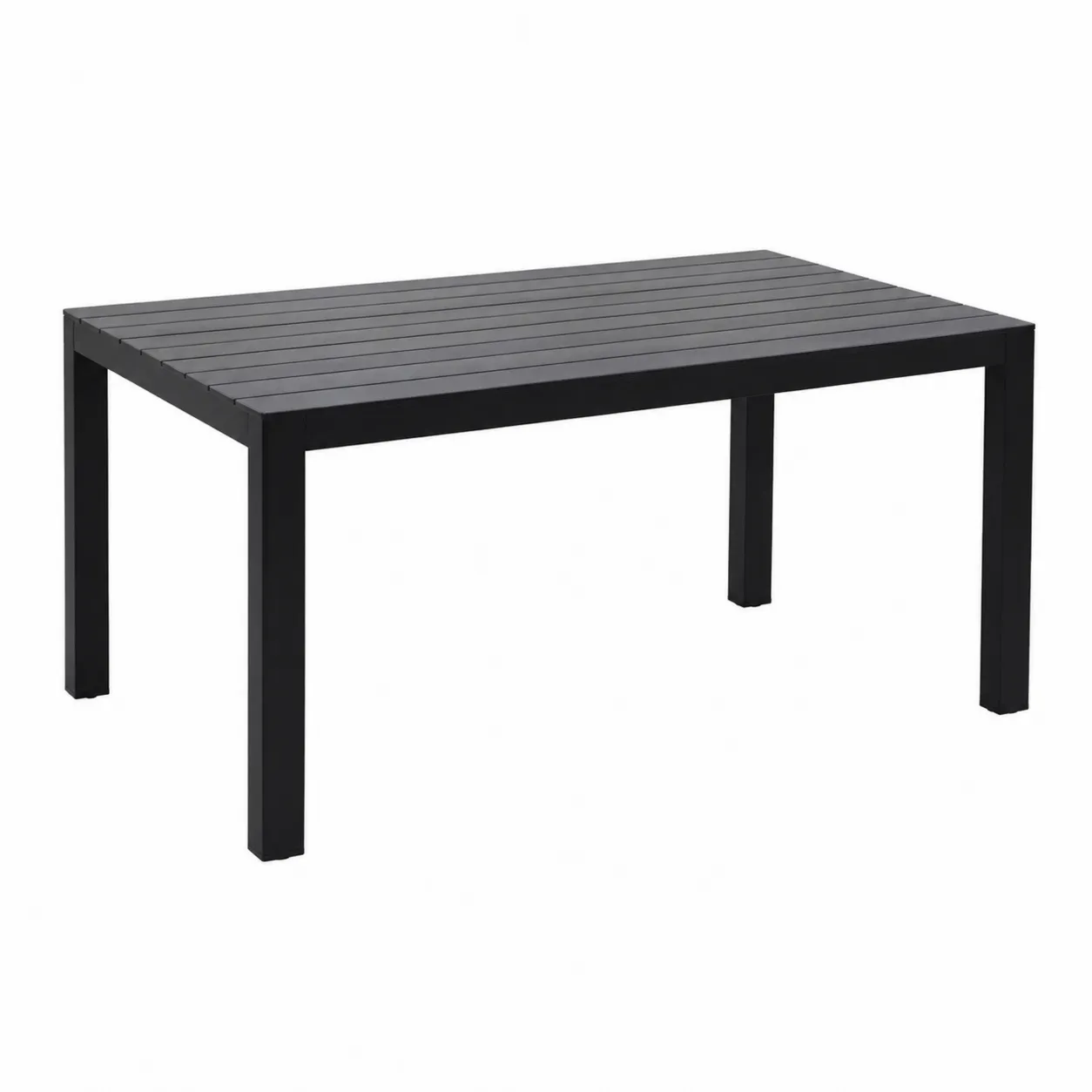 Table de jardin en aluminium noir 150x90 cm