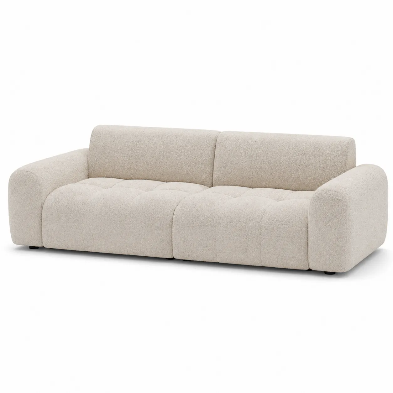 Canapé 3 places en tissu bouclé