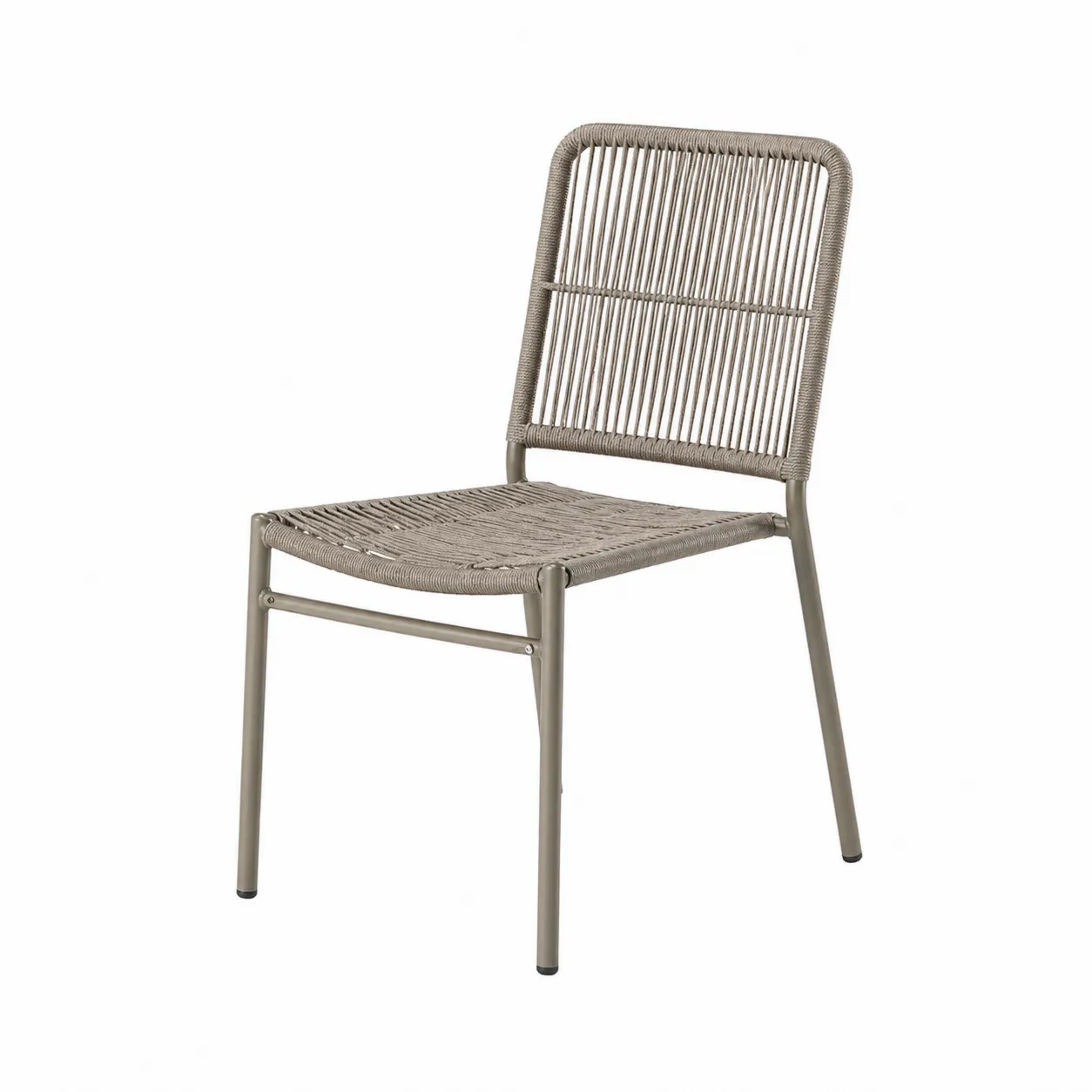 Chaise de jardin en aluminium et corde, Gris