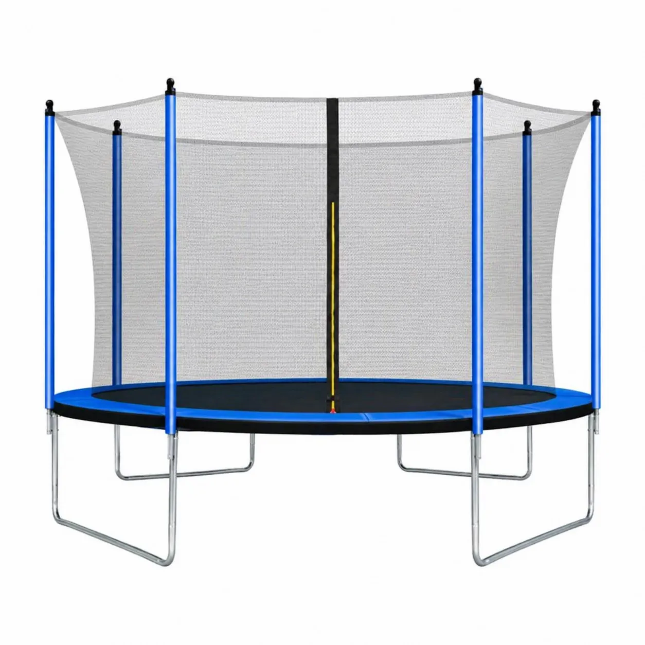 Trampoline en Acier Bleu avec Filet de Sécurité, Diamètre 305 cm