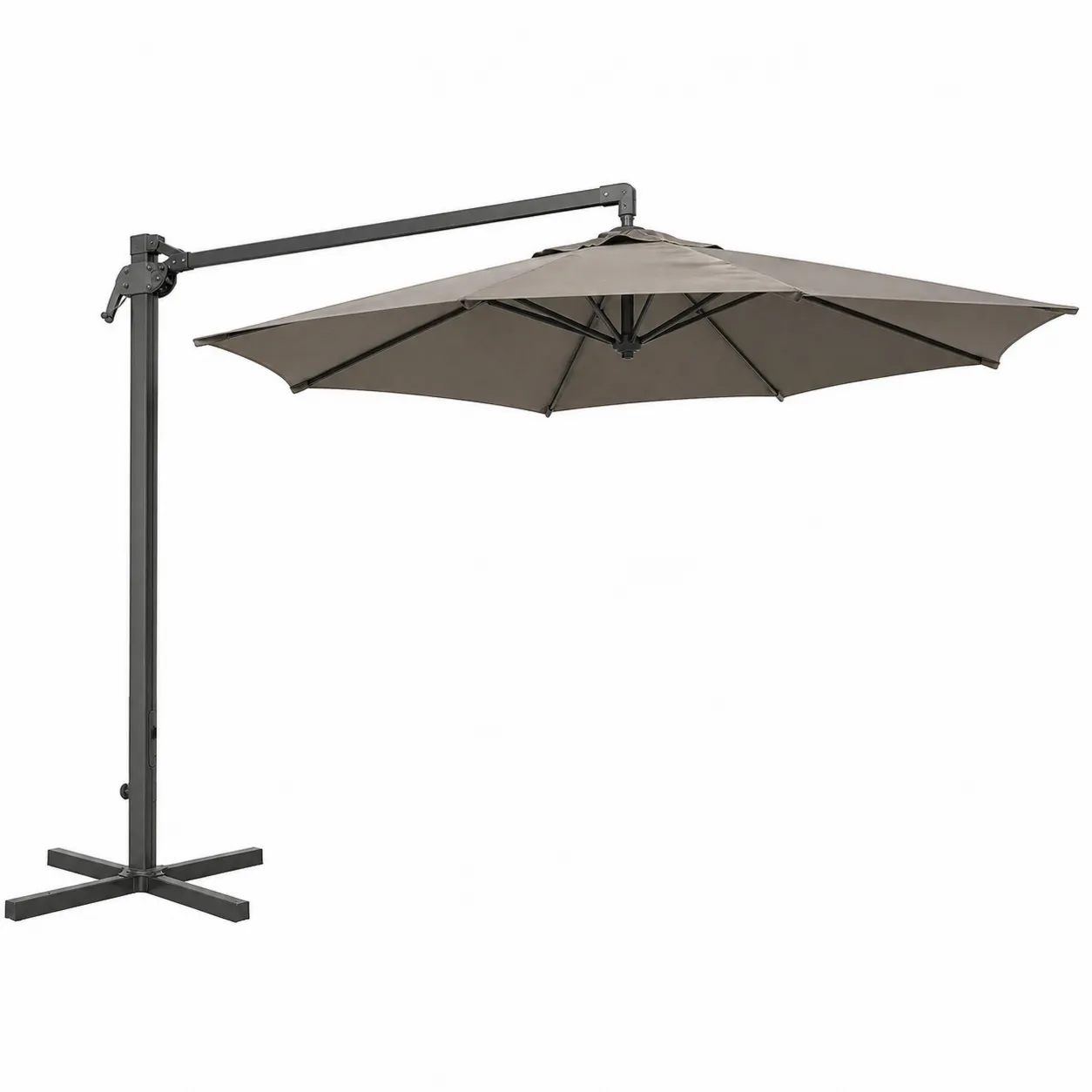 Parasol déporté en tissu avec structure en métal diamètre 3m