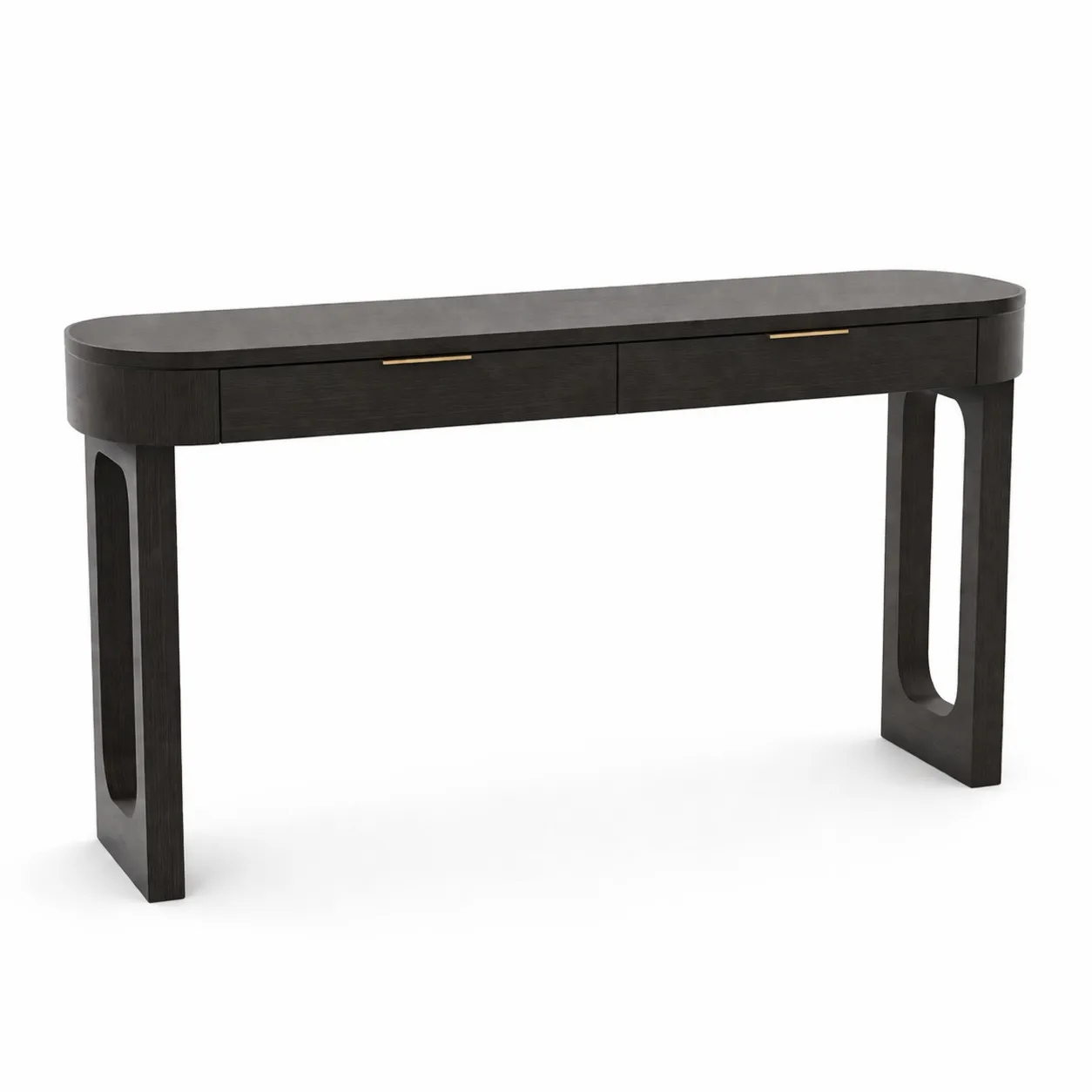 Console en Bois Brun Foncé avec Deux Tiroirs 120x30x75 cm