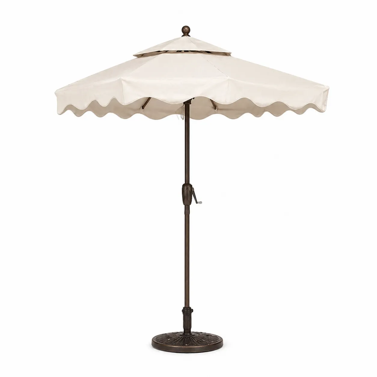 Parasol de jardin en aluminium avec auvent en polyester écru