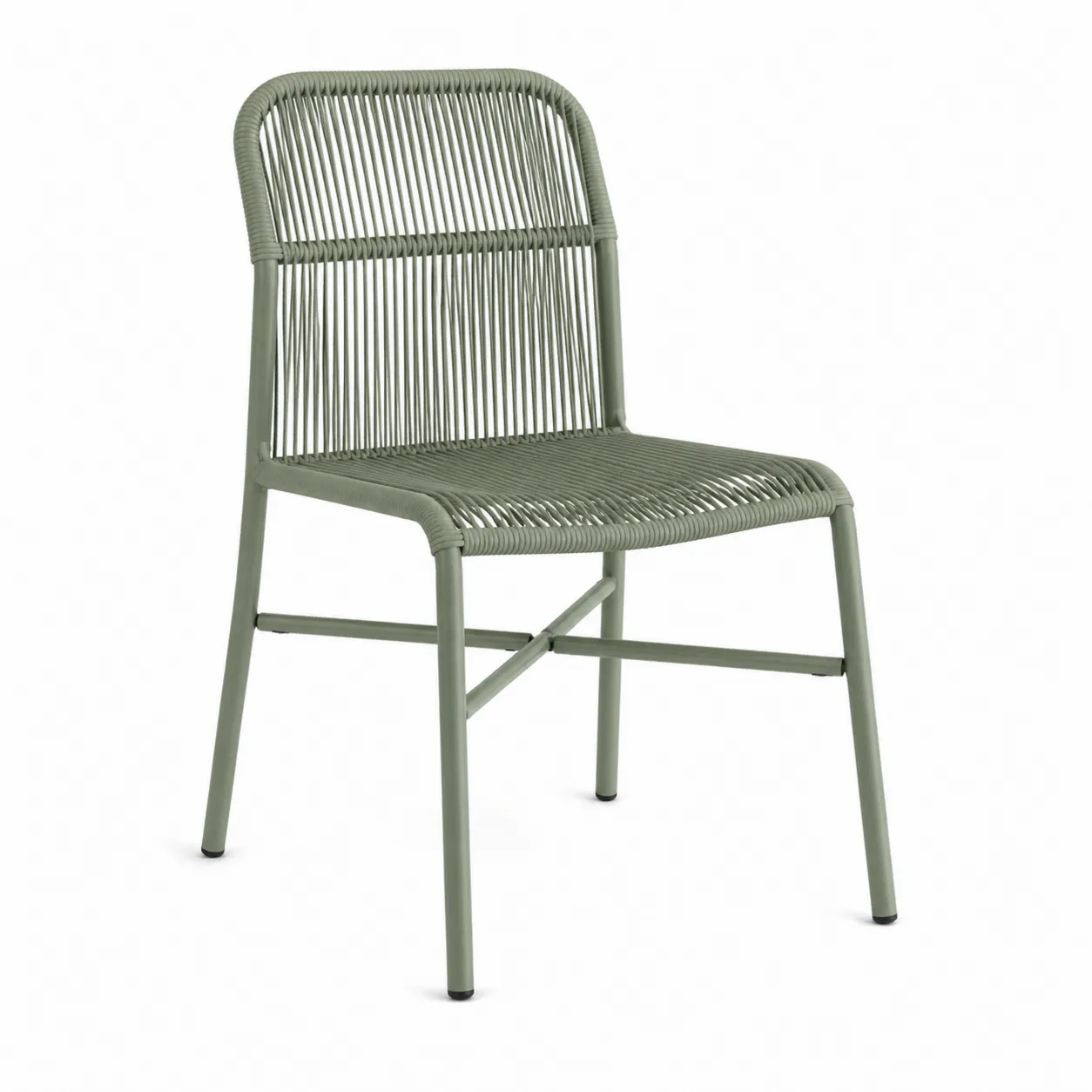 Chaise de jardin en métal et corde verte