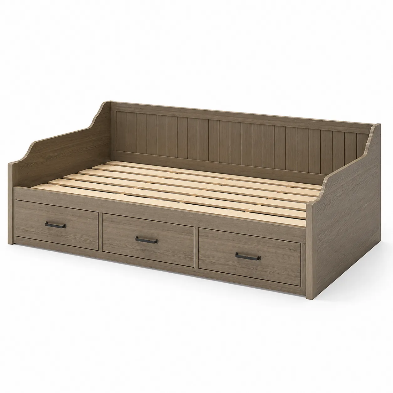 Lit simple en bois avec tiroirs 200x100x80 cm