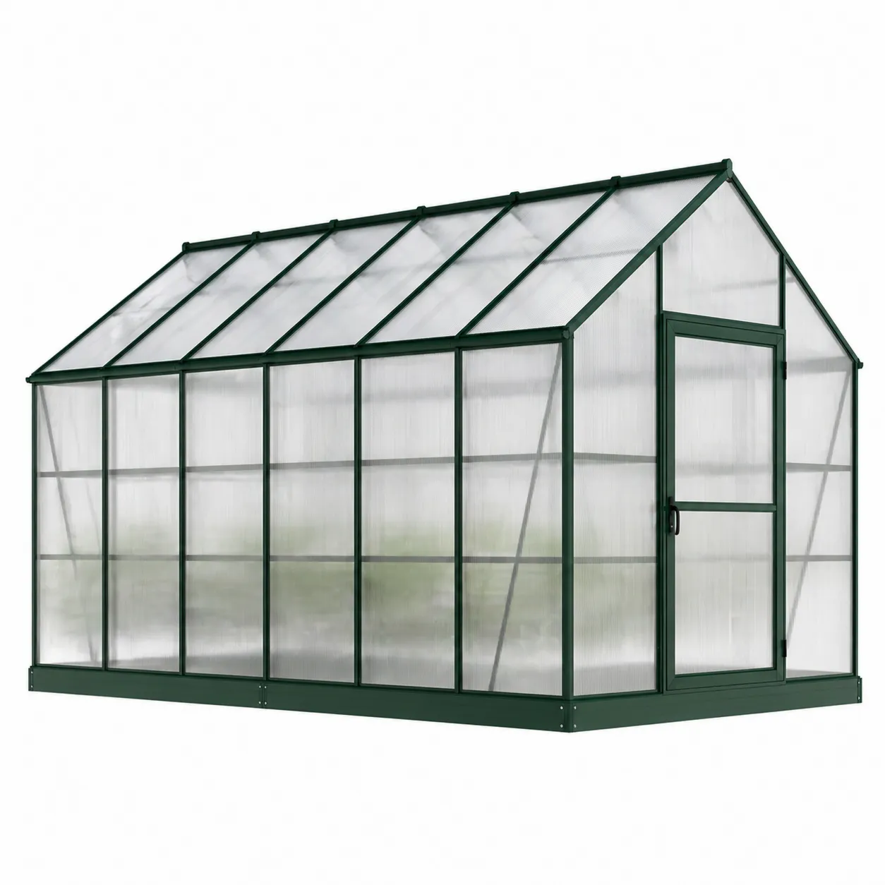 Serre de Jardin en Aluminium et Polycarbonate Vert 190x250x195 cm