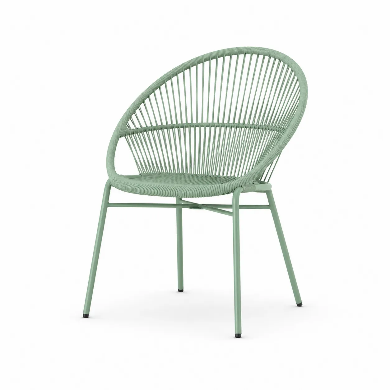 Chaise de Jardin en Métal et Corde Vert Sauge