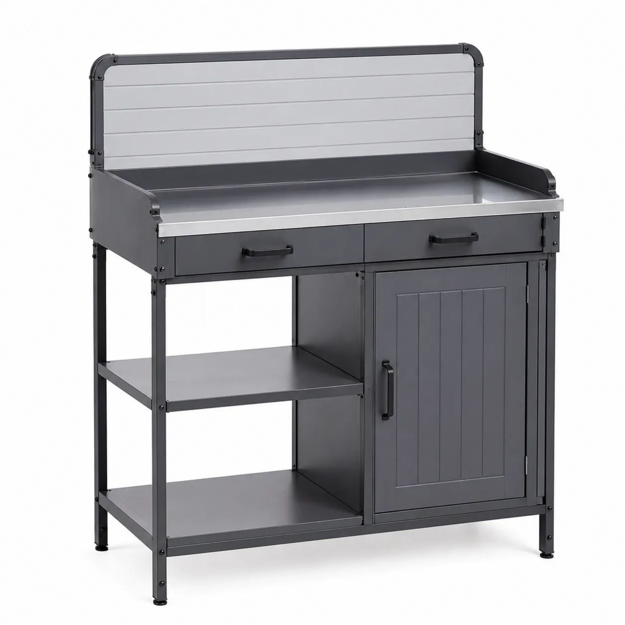 Table de culture en métal et acier inoxydable Gris 100x50x120cm