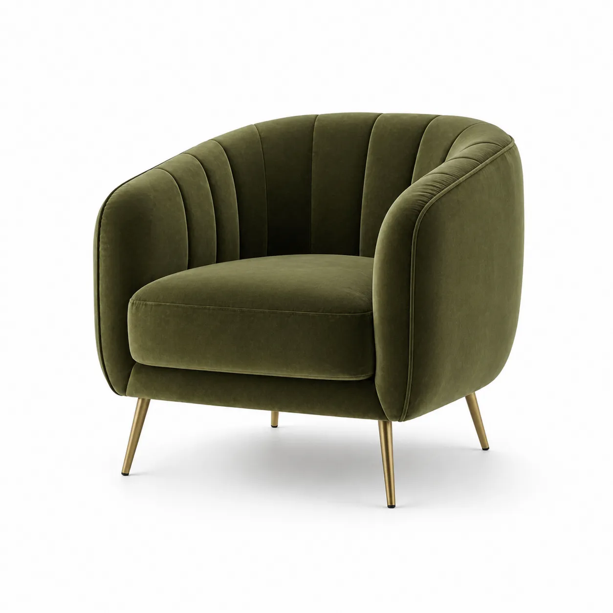 Fauteuil en velours avec pieds en métal