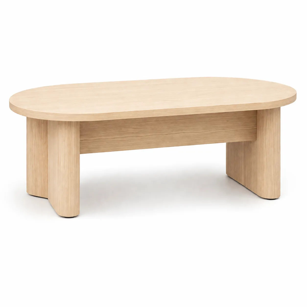 Table basse ovale en chêne clair