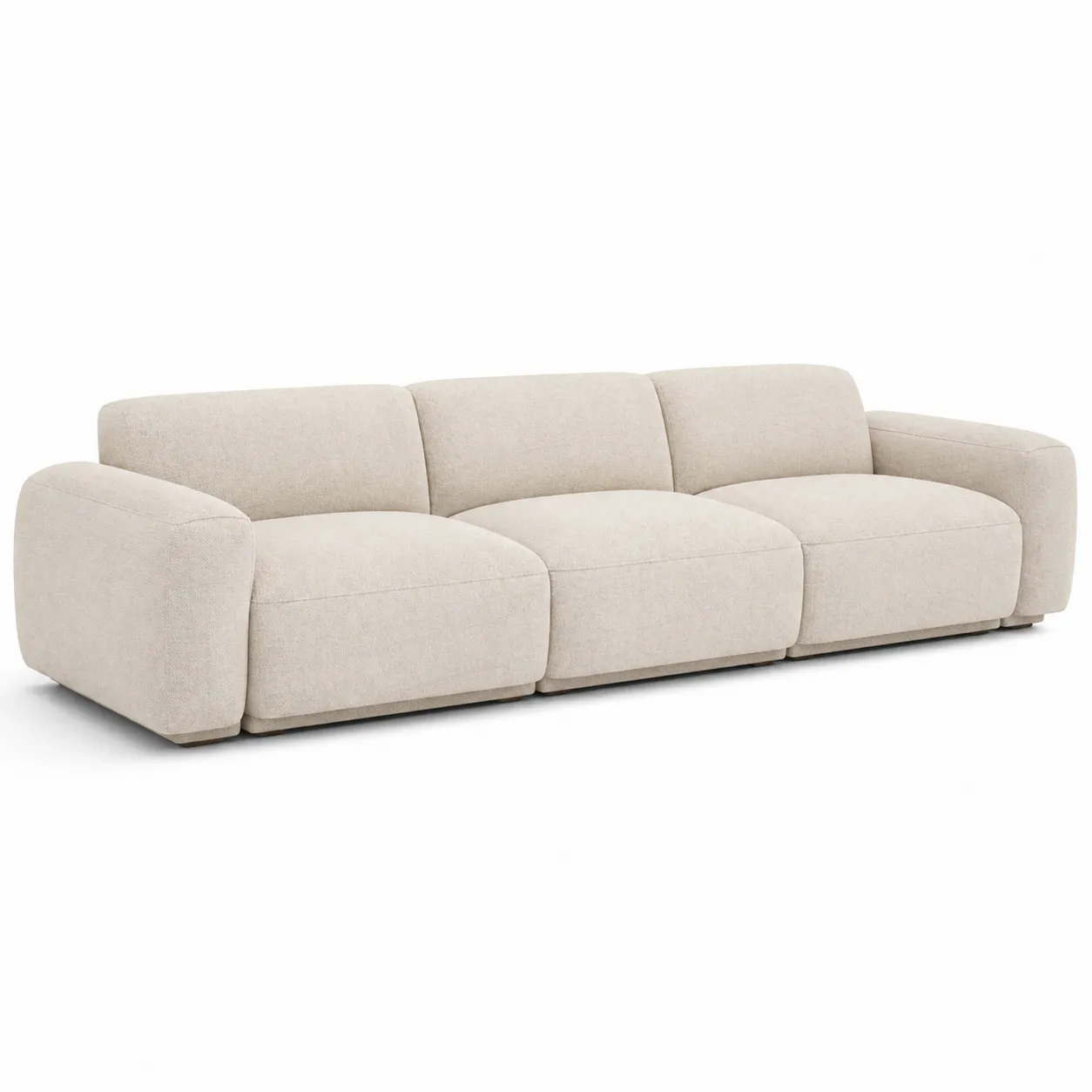 Canapé 3 Places en Tissu Beige 300 cm