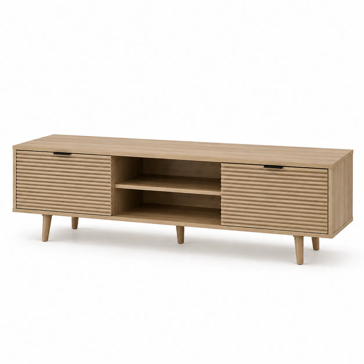 Meuble TV en bois avec portes coulissantes 150cm