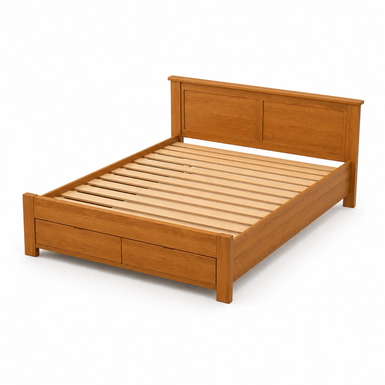 Lit double en bois avec tiroirs de rangement 160x200 cm