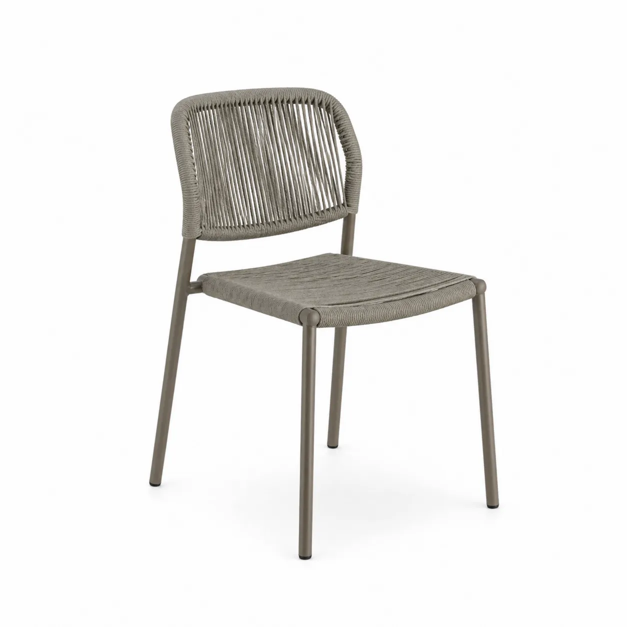 Chaise en aluminium et corde Gris