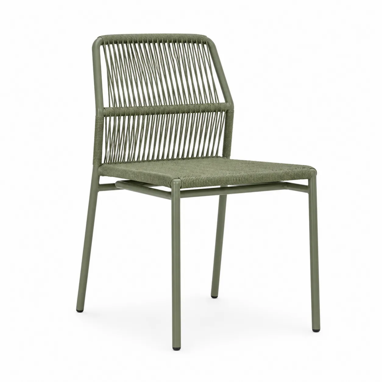 Chaise en métal et corde Vert Olive