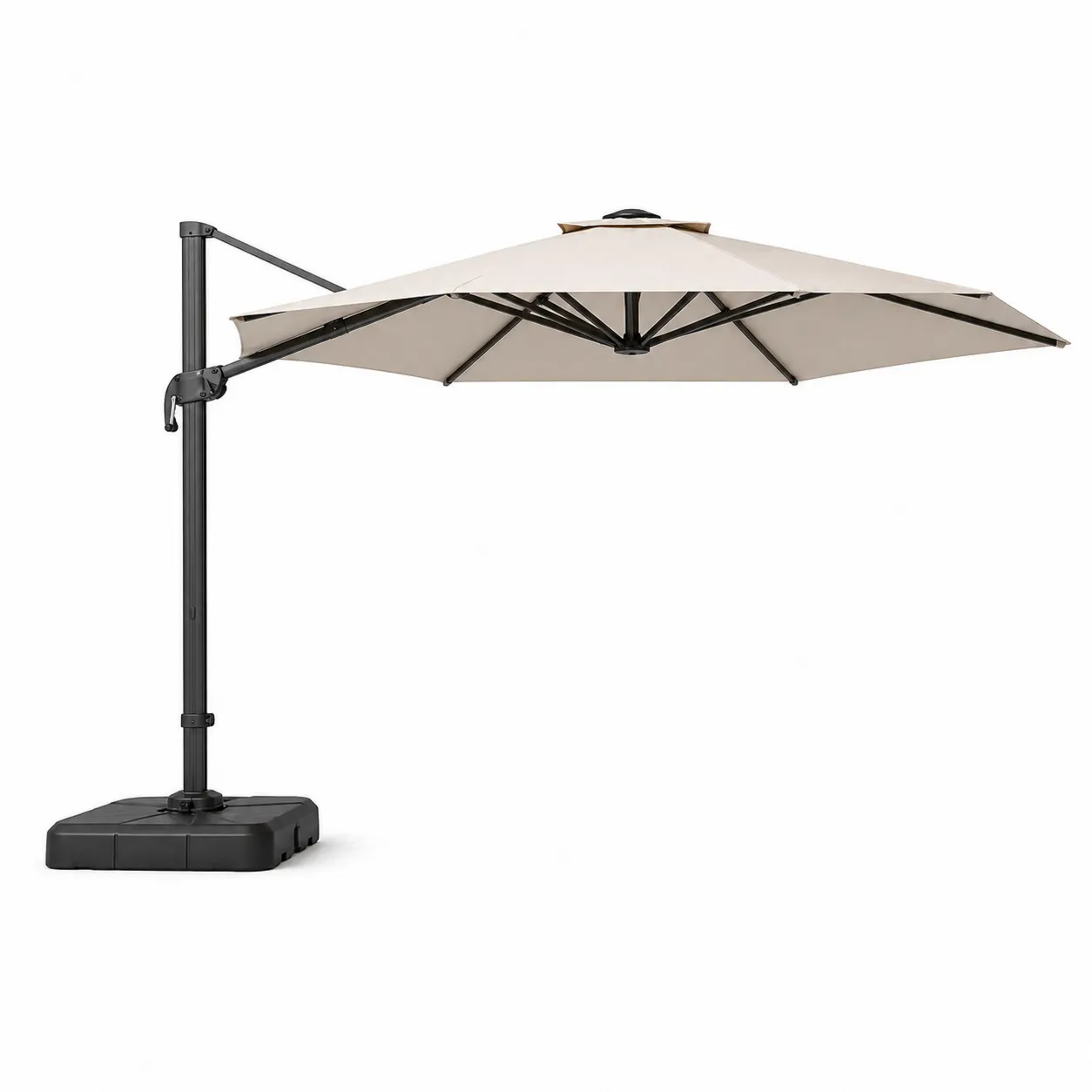 Parasol d'acier rond 3m polyester Beige