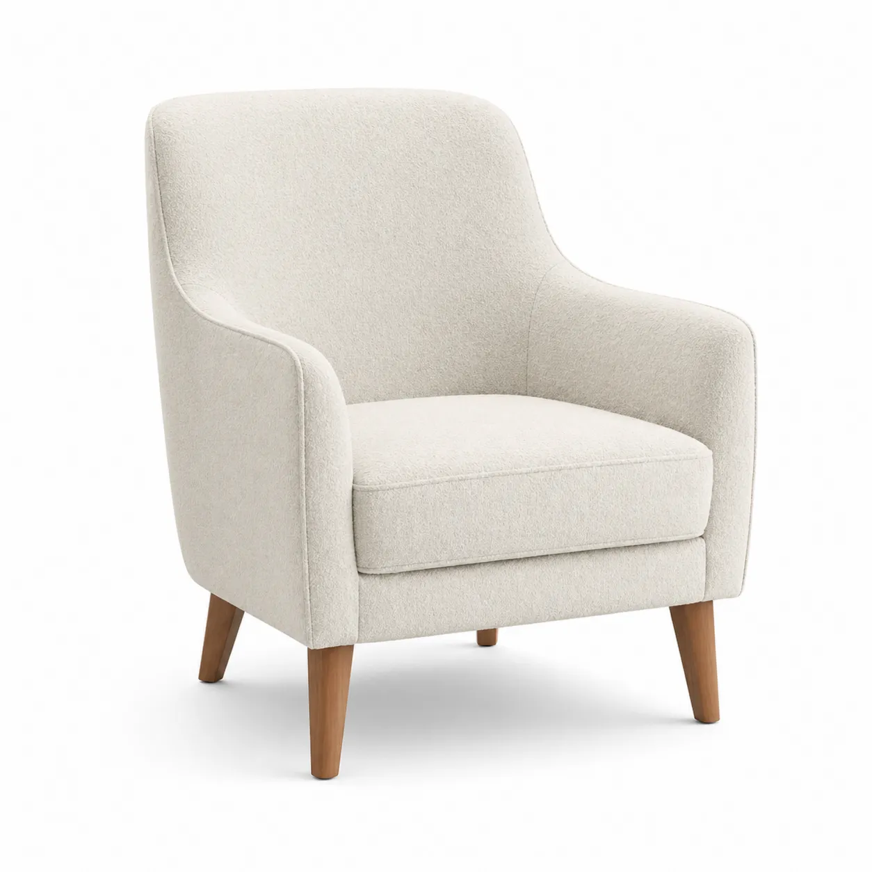 Fauteuil en tissu polyester avec pieds en bois