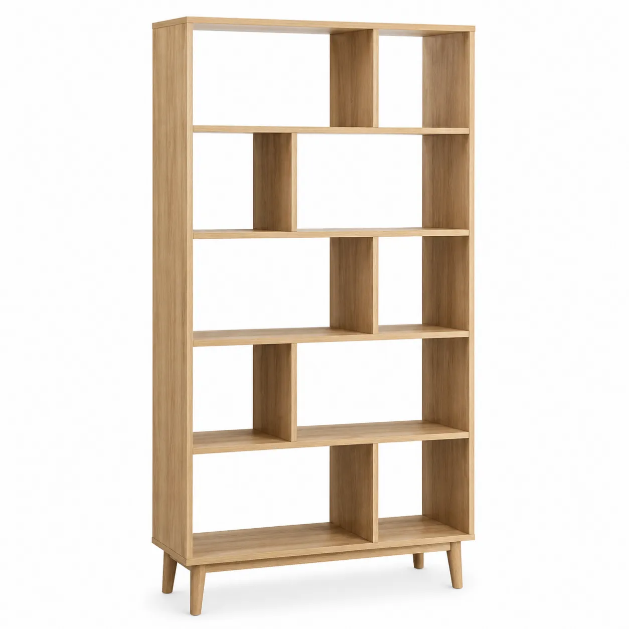 Étagère en Chêne Clair avec 10 Compartiments 180x80x30 cm