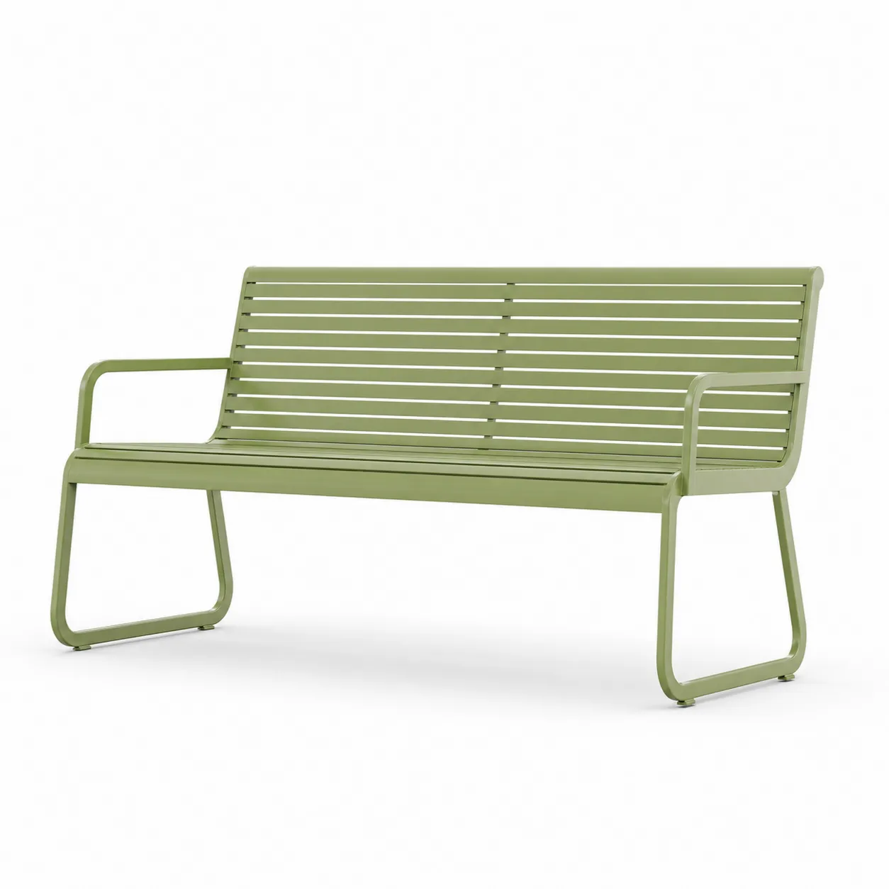 Banc extérieur en métal vert 150cm