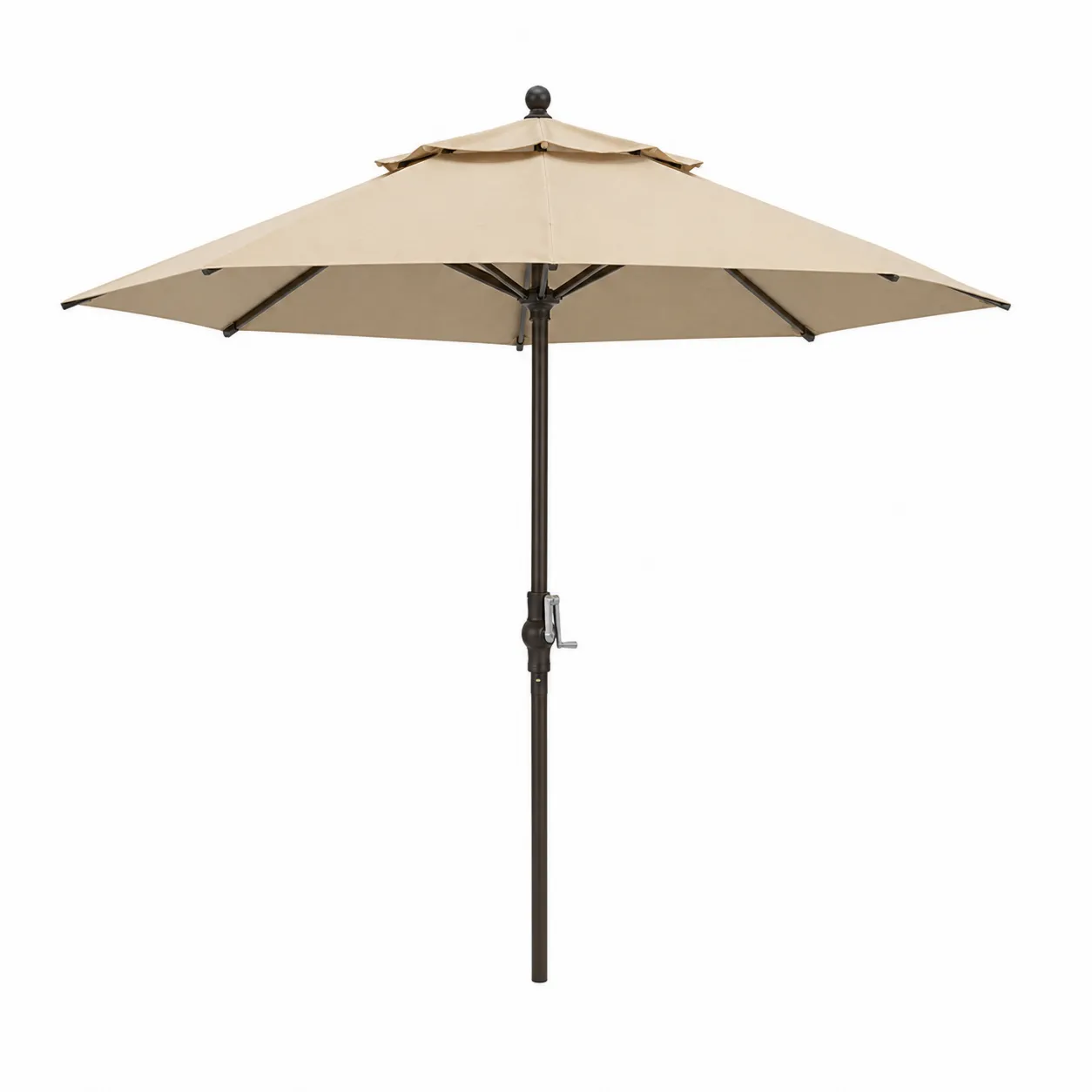 Parasol inclinable en aluminium et polyester beige diamètre 2.5m