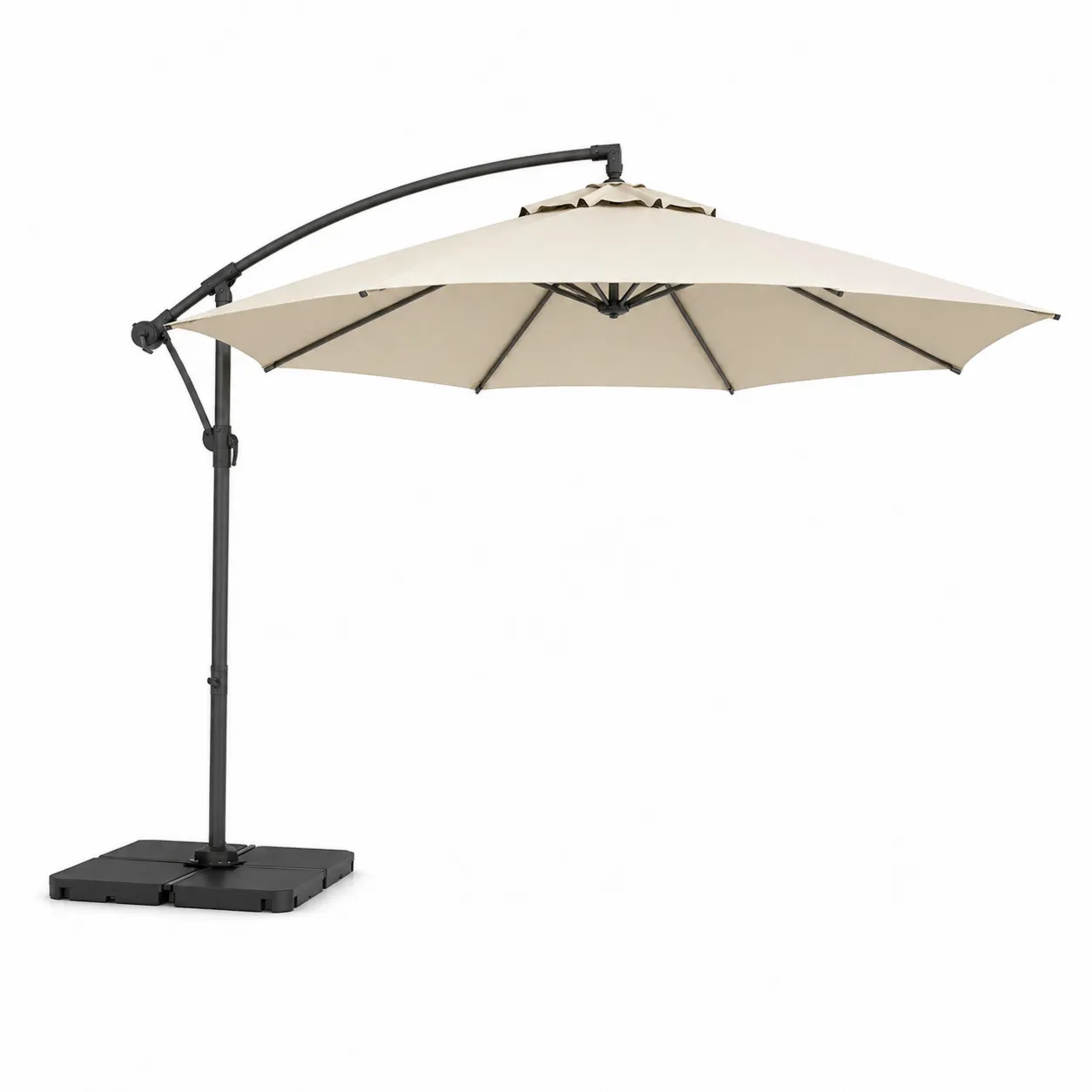 Parasol d'extérieur 3m aluminium polyester Beige