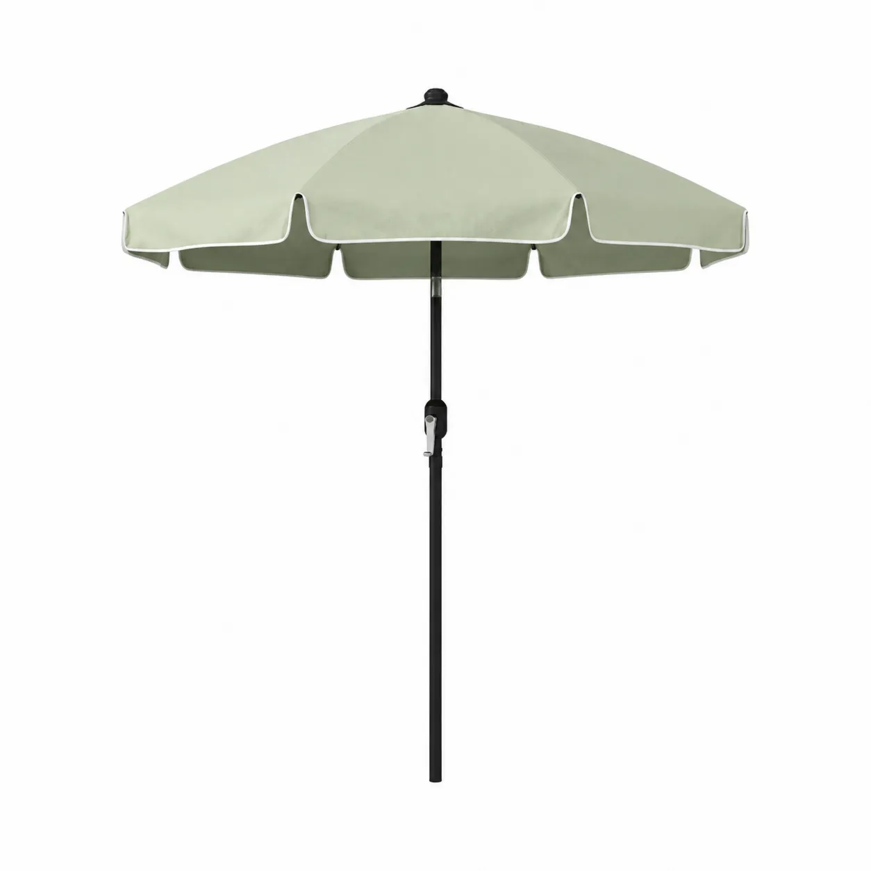 Parasol Rond en Polyester Vert avec Mât Réglable